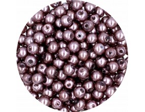 PERŁA PERŁY PEREŁKI SZKLANE 6mm brązowy jasny 30sz