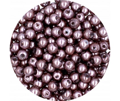 PERŁA PERŁY PEREŁKI SZKLANE 6mm brązowy jasny 30sz