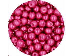 PERŁA PERŁY PEREŁKI SZKLANE 6mm róż ciemny 30szt