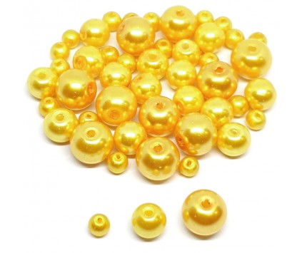KORALIKI MROŻONE SZNUR 8mm SZKLANE 52szt mleczne