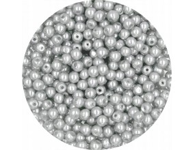 PERŁA PERŁY PEREŁKI SZKLANE 4mm siwy 50sztuk