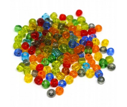 KORALIKI DROBNE SEEDS 4mm SZKLANE 20 gram MIX