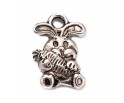 ZAWIESZKA CHARMS KRÓLIK 15mm 4szt metalowa