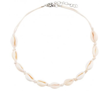 Naszyjnik Muszle Muszelki Kauri Choker Lato Biały