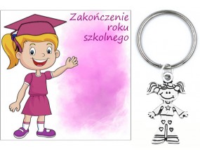 Brelok Dziewczynka Prezent Zakończenie Roku Klasa