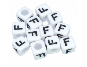 LITERA F - koraliki MODUŁOWE literki ALFABET 20szt