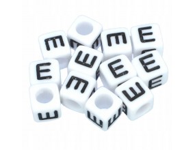LITERA E - koraliki MODUŁOWE literki ALFABET 20szt