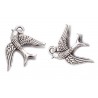 Zawieszka metal JASKÓŁKA 18x18mm srebrny c. 2szt