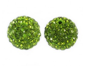 KORALIKI SHAMBALLA kula 10mm k. oliwkowy