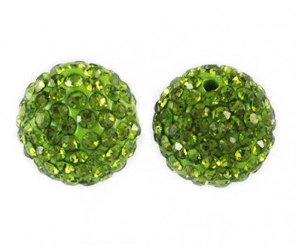 KORALIKI SHAMBALLA kula 10mm k. oliwkowy