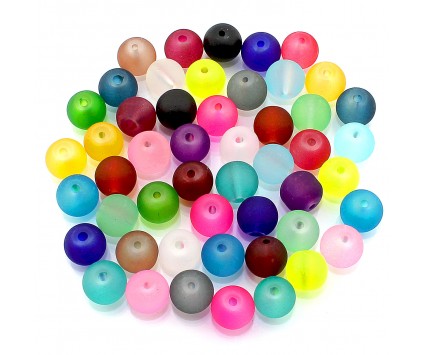 Koraliki MROŻONE Szklane 8mm mix HURT 50szt