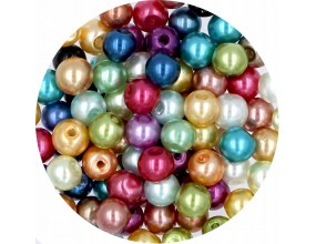 PERŁA PERŁY PEREŁKI SZKLANE 6mm MIX 30 sztuk