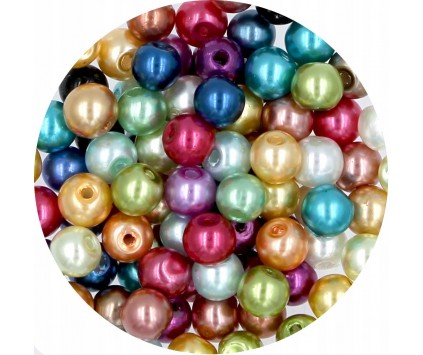 PERŁA PERŁY PEREŁKI SZKLANE 6mm MIX 30 sztuk