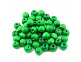 KORALIKI DREWNIANE DREWNO ZIELONY 10mm 50szt KULA
