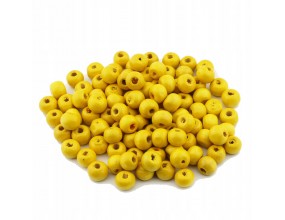 KORALIKI DREWNIANE DREWNO ŻÓŁTY 8mm 100szt KULE