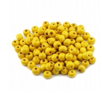 KORALIKI DREWNIANE DREWNO ŻÓŁTY 8mm 100szt KULE