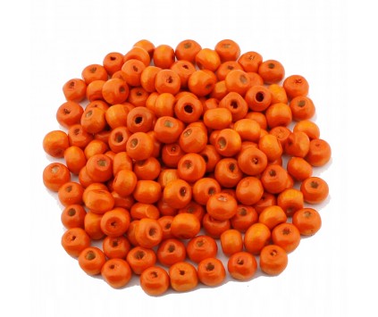 KORALIKI DREWNIANE DREWNO POMARAŃCZ 6mm 150szt