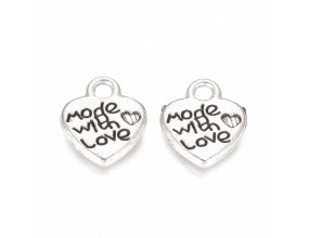 Zawieszka WISIOREK charms serce 10mm 6szt metal