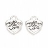 Zawieszka WISIOREK charms serce 10mm 6szt metal