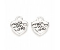 Zawieszka WISIOREK charms serce 10mm 6szt metal