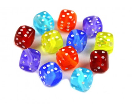 KOSTKI DO GRY Koraliki 8x8x8mm mix kolorów 10szt.