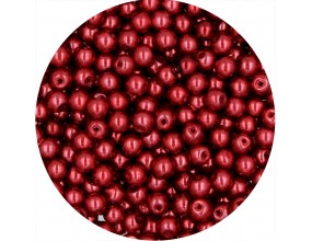 PERŁA PERŁY PEREŁKI SZKLANE 4mm bordowy 50 szt