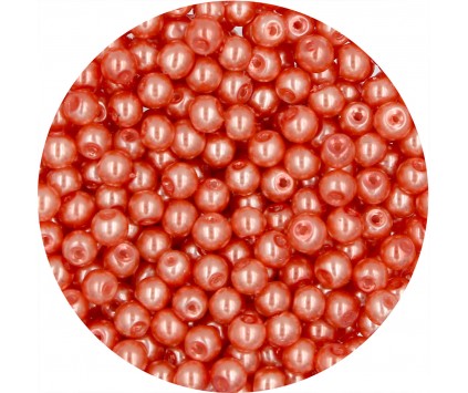 PERŁA PERŁY PEREŁKI SZKLANE 4mm pomarańcz 50szt