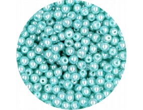 PERŁA PERŁY PEREŁKI SZKLANE 4mm błękitny 50szt