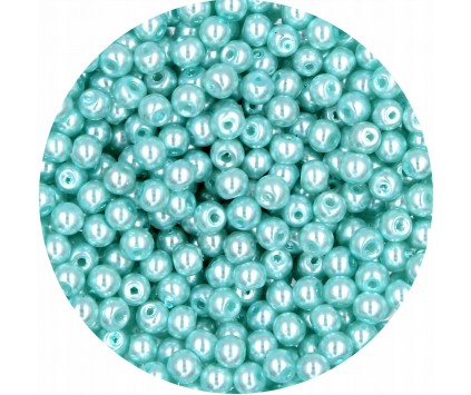 PERŁA PERŁY PEREŁKI SZKLANE 4mm błękitny 50szt