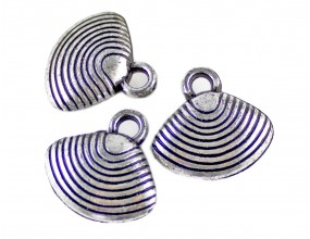 Zawieszka Muszelka 16x17mm k. srebro antyczne 4szt