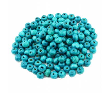 KORALIKI DREWNIANE DREWNO NIEBIESKI 6mm 150szt