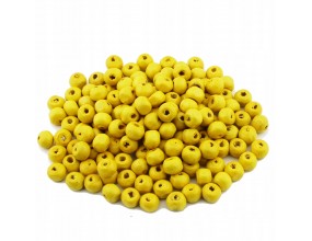 KORALIKI DREWNIANE DREWNO ŻÓŁTY 6mm 150szt