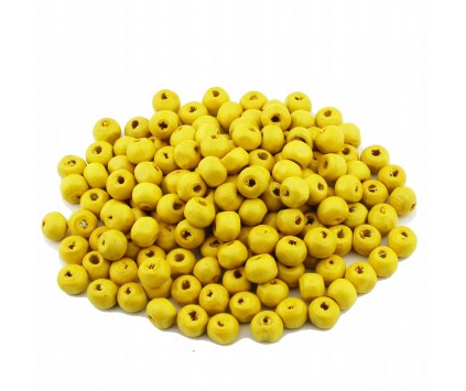 KORALIKI DREWNIANE DREWNO ŻÓŁTY 6mm 150szt