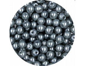 PERŁA PERŁY PEREŁKI SZKLANE 6mm siwy 30 sztuk