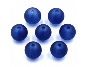 KORALIKI MROŻONE SZKLANE 8mm granat ciemny 14szt