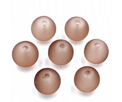 KORALIKI MROŻONE SZKLANE 8mm brązowy 14szt