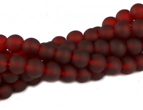 KORALIKI MROŻONE SZNUR 8mm SZKLANE 52szt burgund