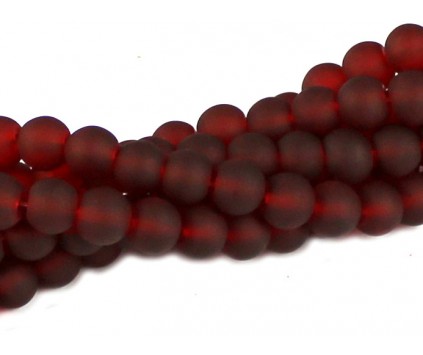 KORALIKI MROŻONE SZNUR 8mm SZKLANE 52szt burgund
