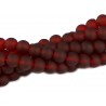 KORALIKI MROŻONE SZNUR 8mm SZKLANE 52szt burgund