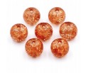 KORALIKI SZKLANE Crackle 8mm pomarańcz jasny 14szt