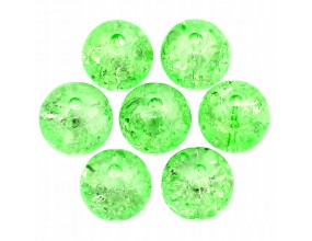 Koraliki szklane Crackle 8mm zielone jasne 14 szt.