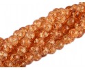 Koraliki SZKLANE CRACKLE 8mm SZNUR 52szt pomarańcz
