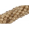 Koraliki SZKLANE CRACKLE 8mm SZNUR 52szt brąz j.