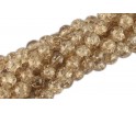 Koraliki SZKLANE CRACKLE 8mm SZNUR 52szt brąz j.