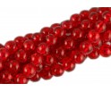 Koraliki SZKLANE CRACKLE 8mm SZNUR 52szt czerwony