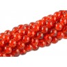Koraliki SZKLANE CRACKLE 8mm SZNUR 52szt pomarańcz