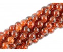 Koraliki SZKLANE CRACKLE 8mm SZNUR 52szt brązowy