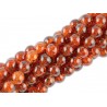 Koraliki SZKLANE CRACKLE 8mm SZNUR 52szt brązowy