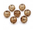 KORALIKI SZKLANE Crackle 8mm brązowe 14 szt.