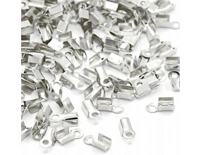 KOŃCÓWKA ZAKOŃCZENIE SZNURKA 6x3mm k.srebrny 50szt